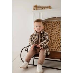 NEW BABYSPROUTS boy's hooded shacket in desert plaid